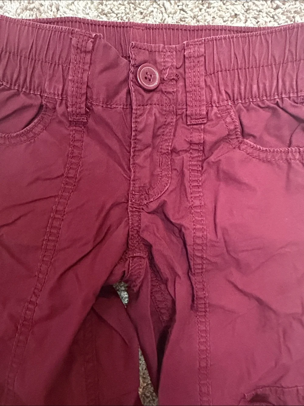 Justice Girls Burgundy Cargo Joggers Size 6